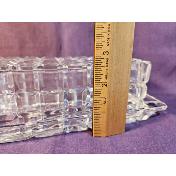 Heavy Crystal Glass Covered Butter Dish Mikasa Atrium? Block Design - Picture 5 of 9